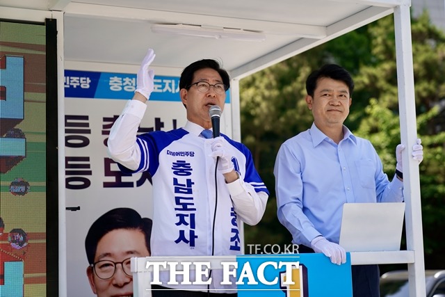 양승조 충남지사 후보가 31일 선거 유세를 하고 있다. / 후보자 캠프 제공
