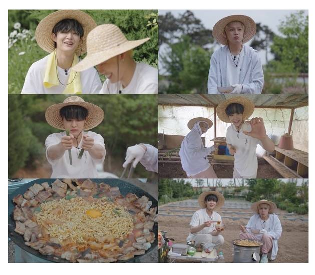 ‘라끼돌’ 솥뚜껑 삼겹살 라면에 도전한다.사진=tvN 제공