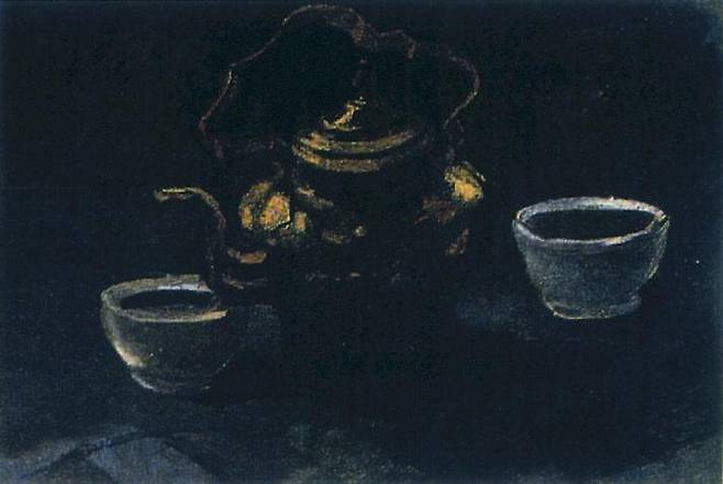 빈센트 반 고흐, Still Life with Copper Coffeepot and Two White Bowls