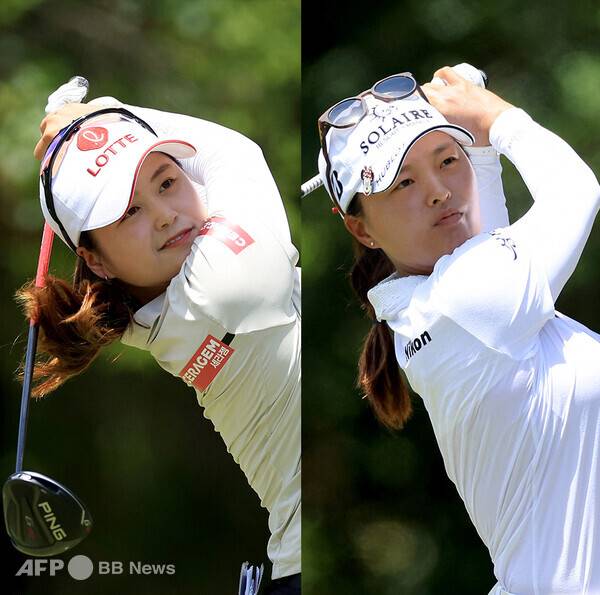 2022년 미국여자프로골프(LPGA) 투어 메이저 골프대회인 제77회 US여자오픈에 출전한 최혜진, 고진영 프로가 최종라운드에서 경기하는 모습이다. 사진제공=ⓒAFPBBNews = News1