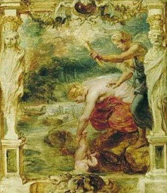 ‘스틱스강에 아킬레우스를 담그는 테티스’ (1630~1635년경, 캔버스에 유채, 보이만스 반 뵈닝겐 미술관 소장)