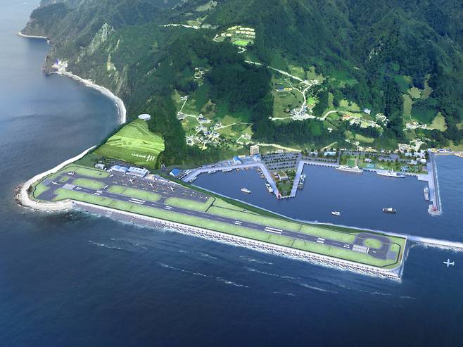 경북 울릉군 울릉읍 사동리 일원 울릉공항 조감도. 국토교통부 제공