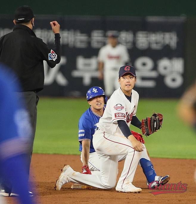 삼성전 당시 한태양 [사진=롯데자이언츠 홈페이지]