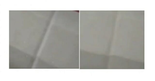 갤럭시Z폴드3(왼쪽)와 갤럭시Z폴드4(오른쪽)의 화면 주름을 비교한 사진 (출처 : 아이스유니버스 트위터)