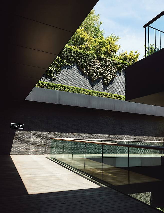 3층으로 가는 길목에 있는 중정.