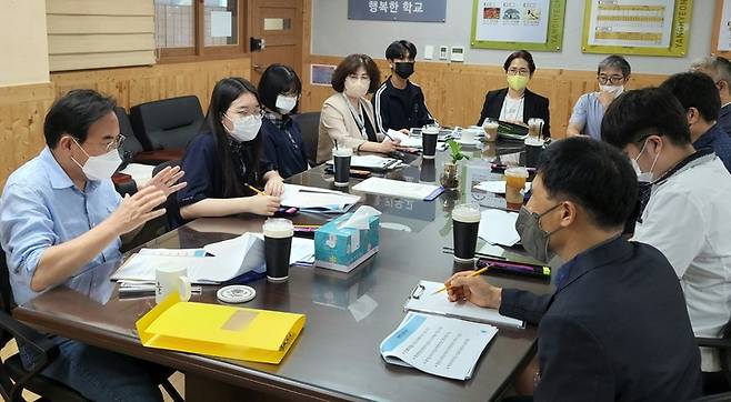 [전주=뉴시스] 서거석 전북교육감 당선인 양현고 간담회 *재판매 및 DB 금지