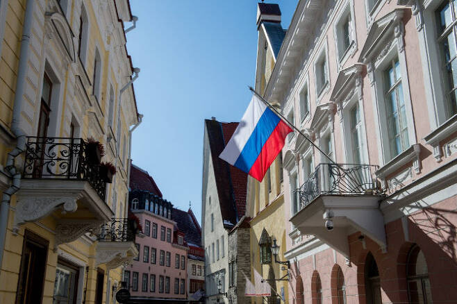 에스토니아 탈린의 러시아 대사관(사진=AFP)