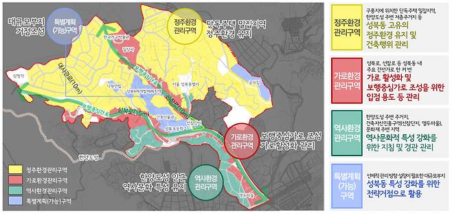 성북동 역사문화지구 종합구상도 [서울시 제공]