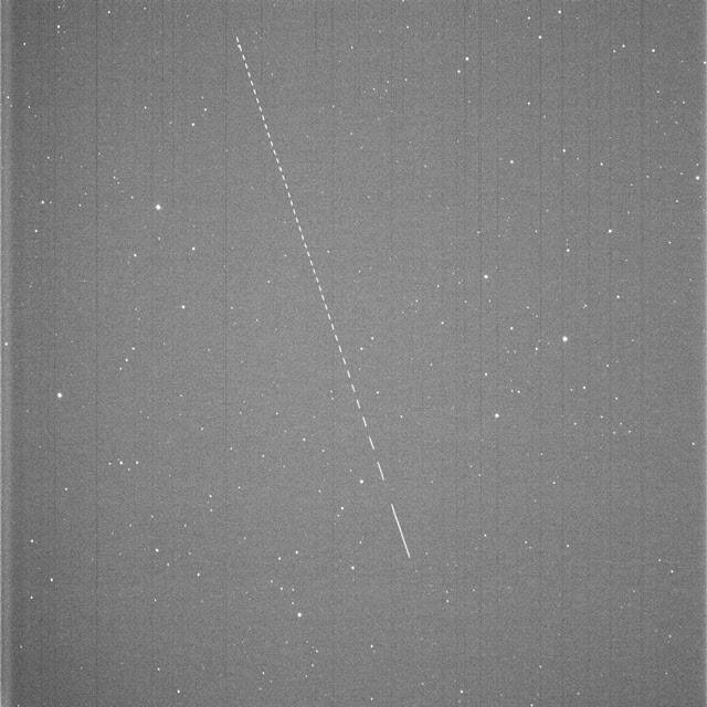 OWL-Net으로 관측한 누리호 성능검증위성.(사진=한국천문연구원)