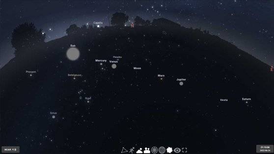 [실시간 천체 관측 프로그램 스텔라리움 캡처]