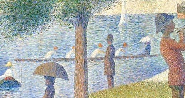 조르주 쇠라, 그랑드자트 섬의 일요일 오후(일부 확대), 1886, 308 x 207 cm