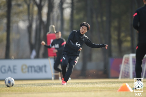 지난 3월 A대표팀에 처음 소집된 박민규. 사진｜대한축구협회