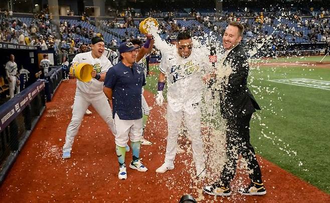 탬파베이 끝내기 역전승. ⓒ AP=뉴시스