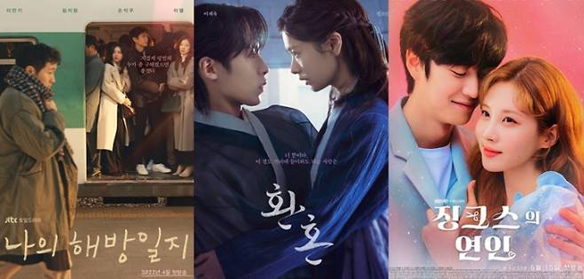 OTT서비스를 통해 6월에 개봉할 국내 신작들을 소개한다.  사진은 왼쪽부터넷플릭스 '나의 해방일지'·티빙 '환혼'·웨이브 '징크스의 연인'. /사진=JTBC·tvN·빅토리콘텐츠 제공