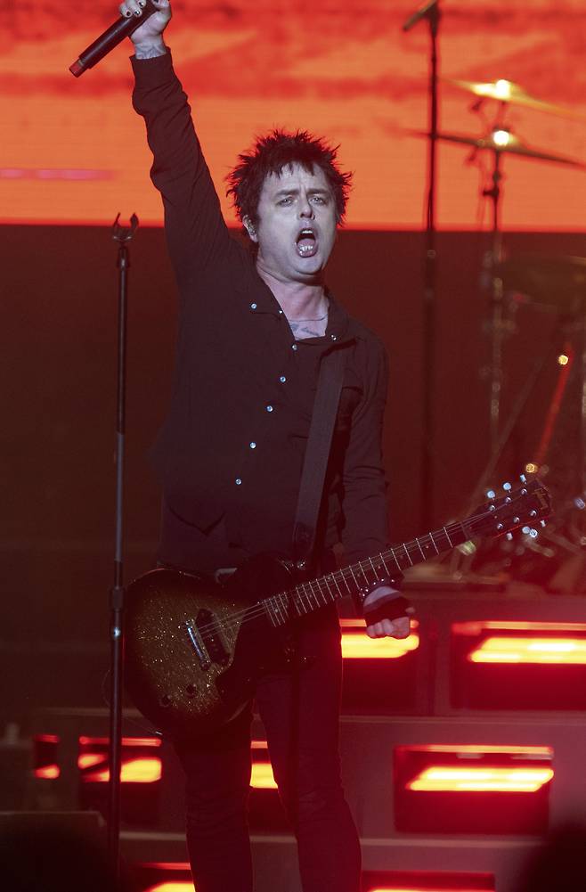 록밴드 '그린데이'의 보컬 빌리 조 암스트롱 /AP연합뉴스