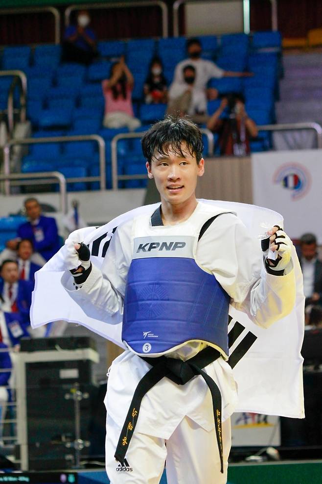 남자 63㎏급에서 금메달을 딴 김태용. [대한태권도협회 제공. 재판매 및 DB 금지]