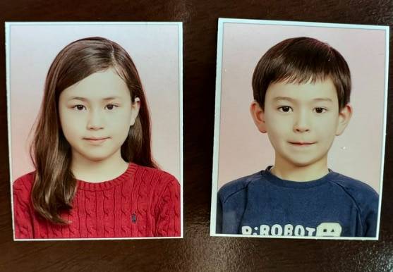 2017년 BBC 화상 인터뷰 중 방송사고를 낸 로버트 켈리 부산대 정치외교학과 교수 자녀 예나양(왼쪽)과 유섭군 /로버트켈리 트위터