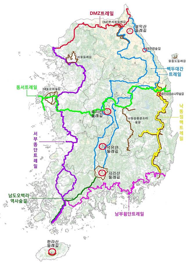 전국 숲길 연결망 구축(안)© 뉴스1