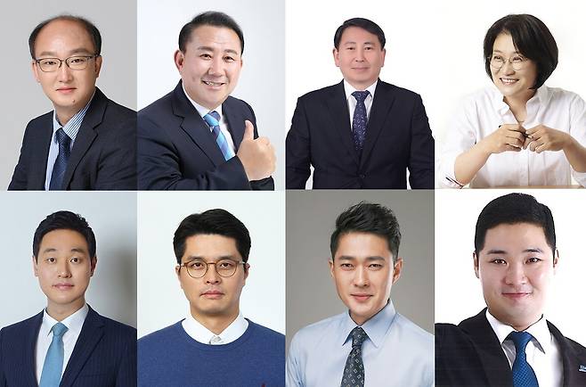 (왼쪽 윗줄부터)김동영, 김철진, 명재성, 신미숙, 오석규, 이재영, 전석훈, 최민 경기도의원 당선인. /사진=경기도의회