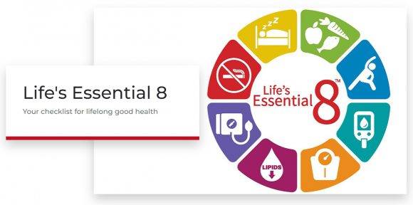 미국 심장협회(AHA)의 새로운 심혈관 질환 예방지침 '라이프 에센셜 8(Life's Essential 8)'. [사진=AHA 홈페이지]