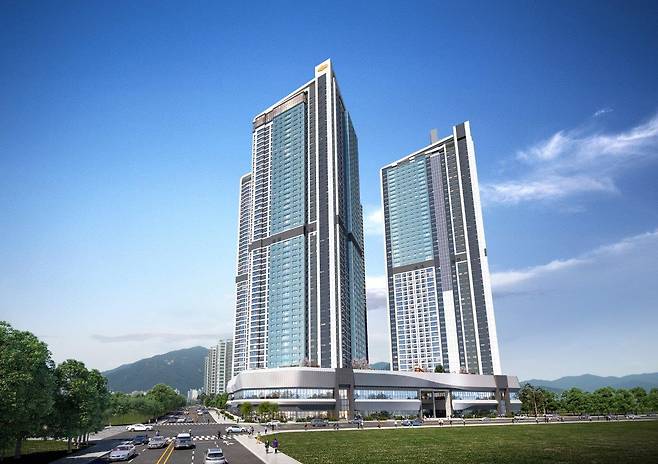 e편한세상 삼천포 오션프라임 투시도. © 뉴스1