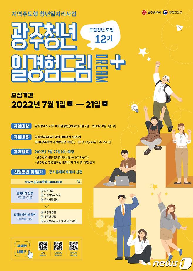 광주청년일경험드림 안내 포스터.(광주시 제공)/뉴스1 © News1