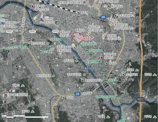 광주시 북구 북동 재개발 사업 예정지.