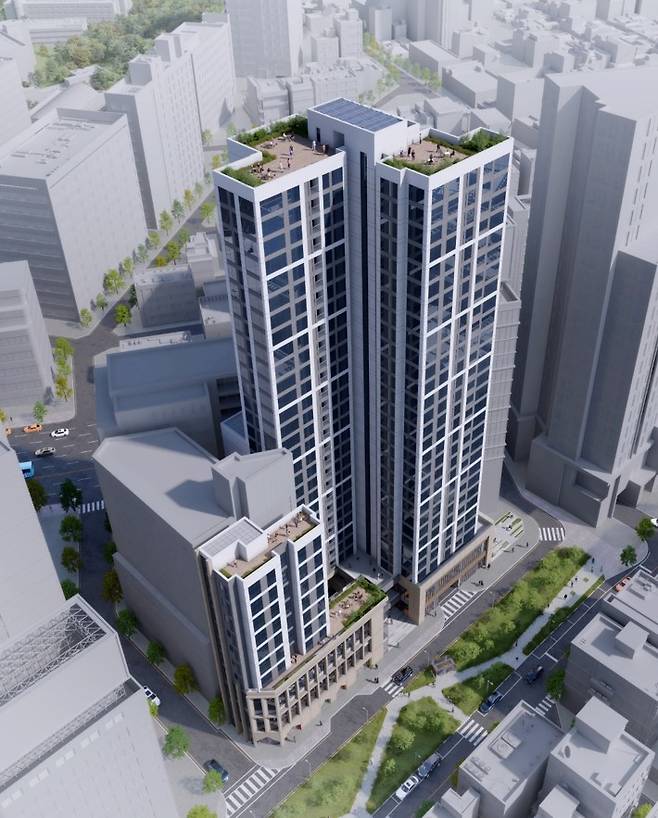 신촌지역 2-7지구 도시정비형 재개발구역에 들어설 주상복합 조감도/제공=서울시