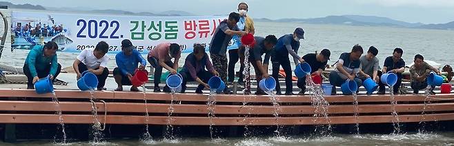 감성돔 방류 행사 [연합뉴스 자료]