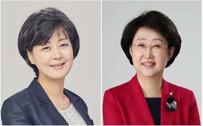 박순애 사회부총리 겸 교육부 장관 후보자(왼쪽)와 김승희 보건복지부 장관 후보자. /뉴스1