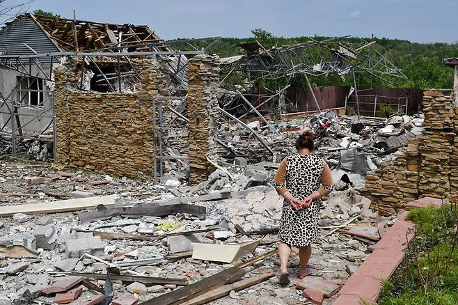 지난달 1일 파괴된 슬로비안스크. /AP연합뉴스