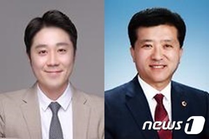 제1부의장 후보로 등록한 국민의힘 김진오 의원과 제2부의장 후보로 등록한 민주당 조원휘 의원. © 뉴스1