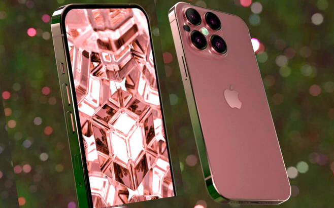 애플이 올 가을 출시 예정인 아이폰14의 브라운 핑크 색상 예상 이미지. [Bomb14 홈페이지]