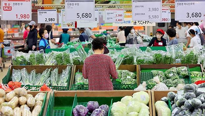 마트에서 장 보는 시민들 [연합뉴스 자료사진]