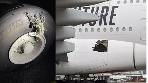 파손된 에미레이트 항공 기체 /사진=유로뉴스
