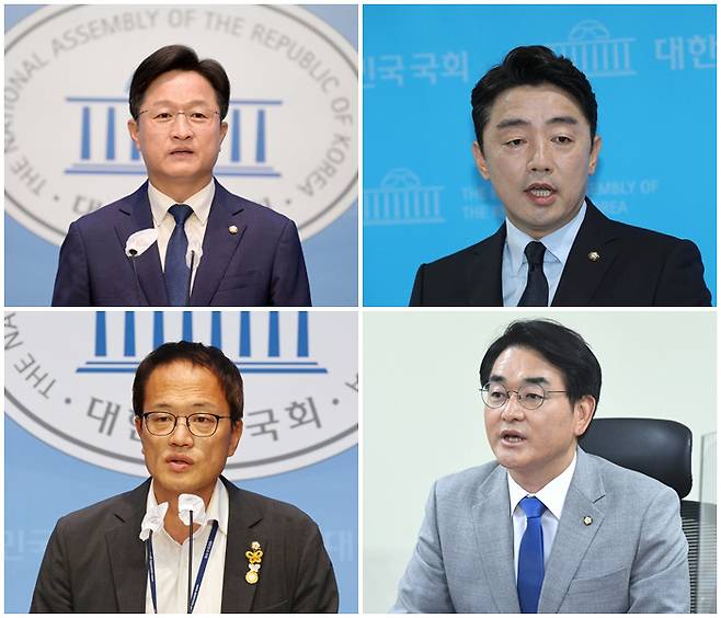 왼쪽 위부터 시계방향으로 강병원, 강훈식, 박용진, 박주민 더불어민주당 의원. 국회사진기자단