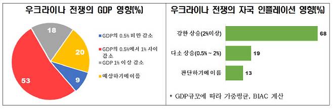 러시아-우크라이나 전쟁 GDP 영향 및 자국 인플레이션에 미친 영향. (사진=전국경제인연합회)