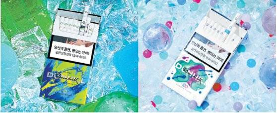 BAT로스만스가 여름 시즌에 맞춰 ‘던힐 파인컷 멜로우 크러쉬’와 ‘던힐 파인컷 스무스 크러쉬’를 업그레이드해 선보였다. 냄새 저감 기술로 담배 특유의 독한 냄새는 줄이고 쿨링 성분을 더한 것이 특징이다. [사진 BAT로스만스]