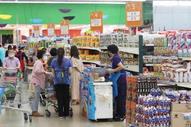 서울의 한 마트에서 장을 보는 시민들.  /연합뉴스