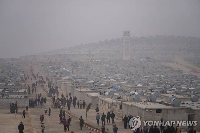 시리아 북서부 이들립주 난민 캠프 [AP 연합뉴스 자료사진. 재판매 및 DB 금지]