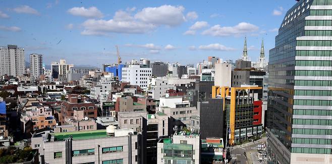 오피스텔이 밀집해 있는 서울 강남구 역삼동 일대 전경 [김호영 기자]
