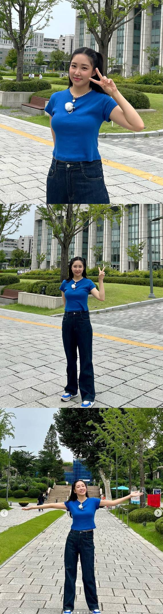 Choi Hee said on his 13th day, I visited my alma mater for a long time to shoot today.I went to blue clothes with blue blood today, but old friends who know me so well ... If you look at me in blue clothes and beepy hair in Shinchon, you will pretend to know ... Choi Hee in the public photo is wearing a blue crop T-shirt and jeans, and after wearing a double-headed hair, he went to Yonsei University Campus.Choi Hee showed a relish of the romance of Campus, including the V-Za pose.Yoon Ji-yeon, an alumni announcer who saw this, commented, Why do I want to go to school?Meanwhile, Choi Hee married a non-entertainment businessman in April 2020 and gave birth to her daughter in November of that year.