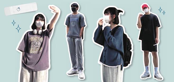 Z세대는 자신의 옷차림을 찍은 '인증샷'을 인스타그램에 올리곤 한다. 사진은 김세연(17)양과 박재성(22)씨가 '독서실룩'이란 해시태그를 달고 올린 사진들. /인스타그램 계정 birdk_ite·diips_187