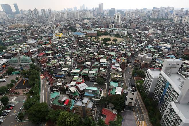 도심 공공주택 복합사업이 추진되고 있는 서울 영등포구 신길2구역 일대.(사진=뉴시스)