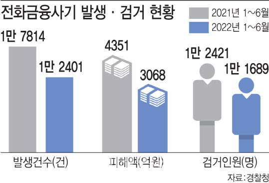 전화금융사기 발생·검거 현황(그래픽=이미나 기자)