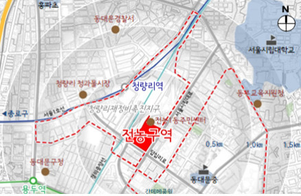 동대문구 전농동 494 일대 전농구역 위치도 [서울시 제공]