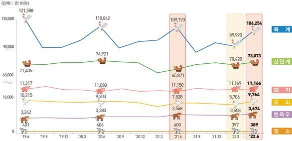 2022년 2분기 가축동향. (통계청 제공)