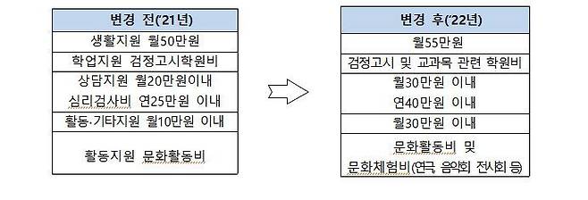 위기청소년 특별지원 변경 사항(제공=여성가족부) *재판매 및 DB 금지