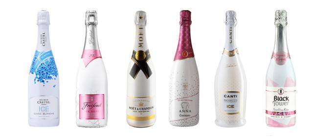 여름용으로 출시된 아이스 스파클링 와인들. 와인에 얼음을 첨가해도 맛과 풍미가 옅어지지 않도록 달콤함과 풍미를 더했다. 각 와이너리 홈페이지 캡처