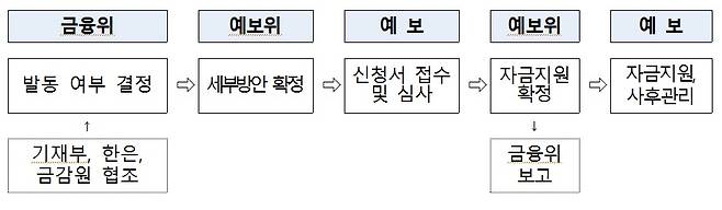 [이미지=금융안정계정 발동 절차]